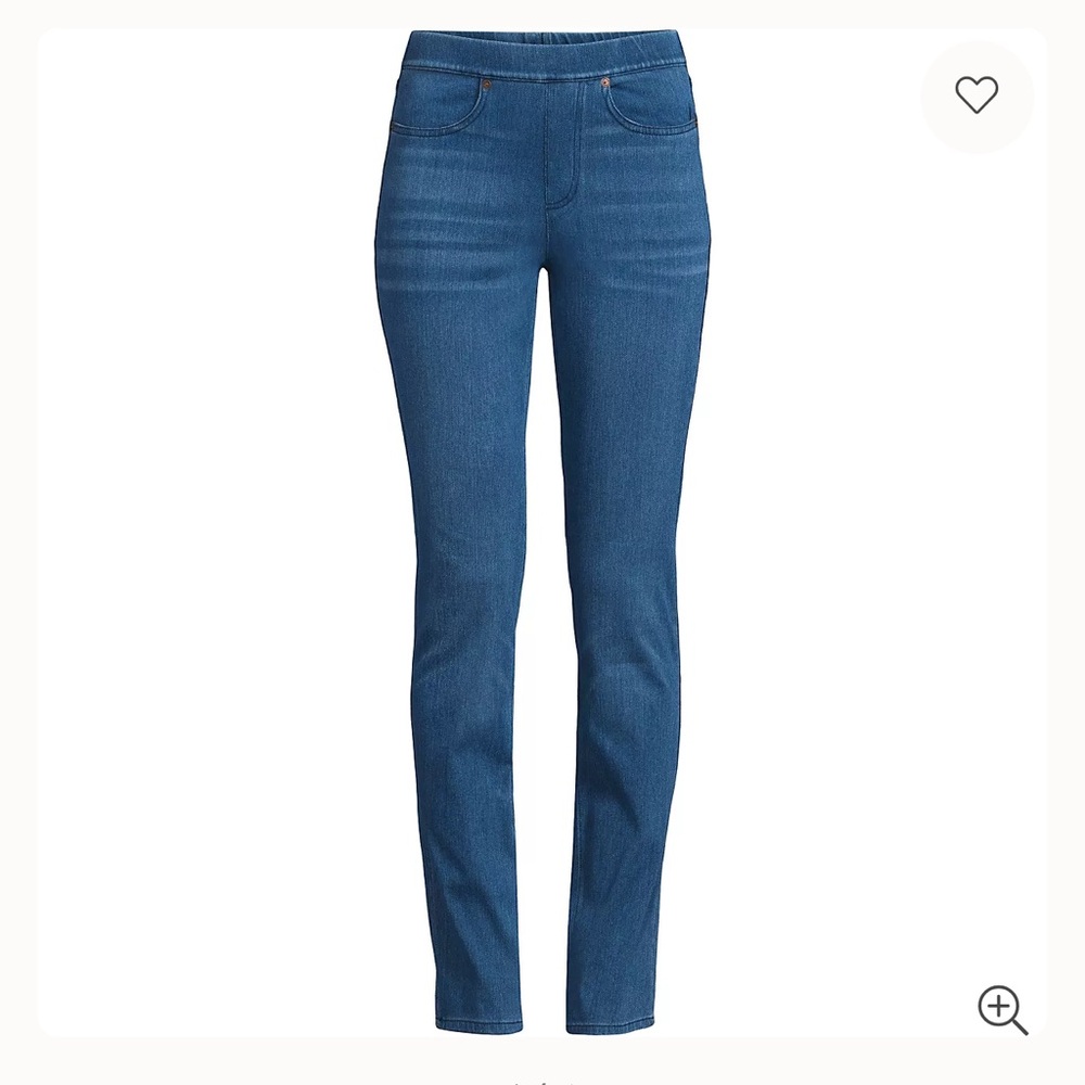 Lands' End Starfish Mid Rise Pull-on Knit Denim Jeans Size 3X